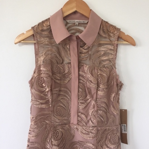 Rachel Roy Metallic Embroidery Sheath Dress - Picture 3 of 7